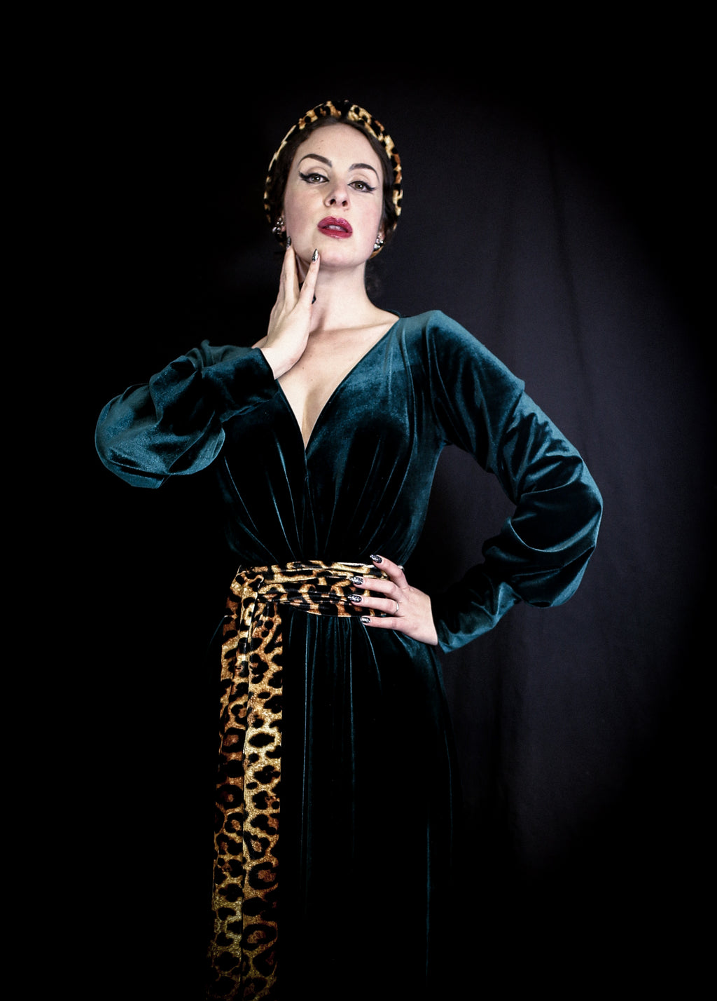 Vamp - Dark Green Velvet Maxi Dress