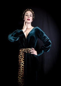 Vamp - Dark Green Velvet Maxi Dress
