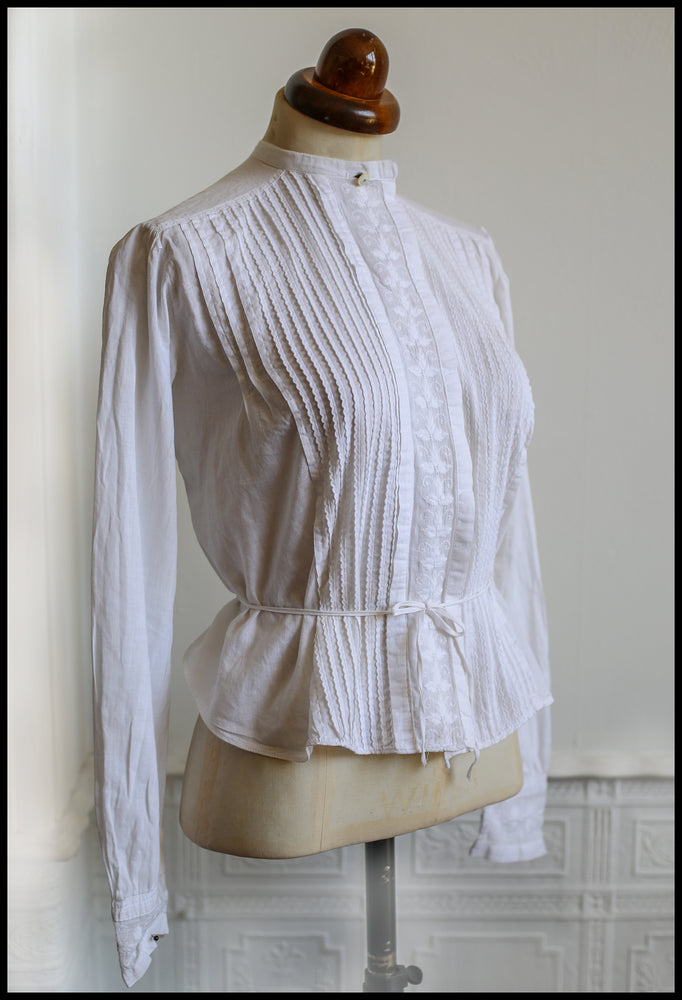 Edwardian White Cotton Lawn Blouse