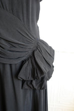 RESERVED - Vintage 1940s Black Crepe Tea Dress