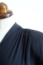 RESERVED - Vintage 1940s Black Crepe Tea Dress