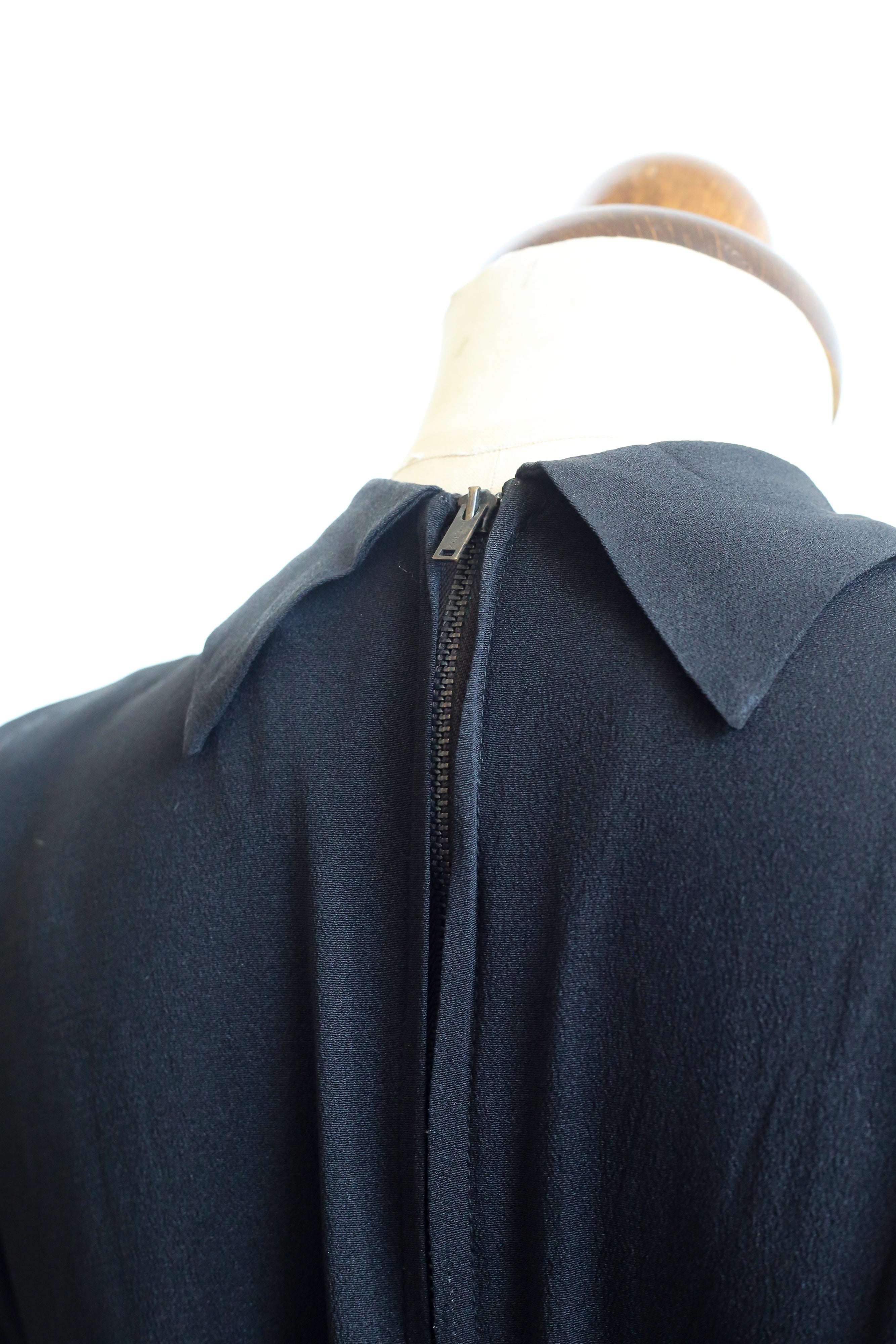 RESERVED - Vintage 1940s Black Crepe Tea Dress