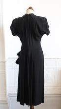 RESERVED - Vintage 1940s Black Crepe Tea Dress