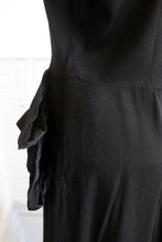 RESERVED - Vintage 1940s Black Crepe Tea Dress
