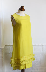 RESERVED - Vintage 1960s Yellow Chiffon Cocktail Dress (As Is)