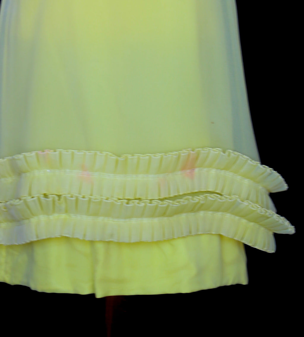 RESERVED - Vintage 1960s Yellow Chiffon Cocktail Dress (As Is)