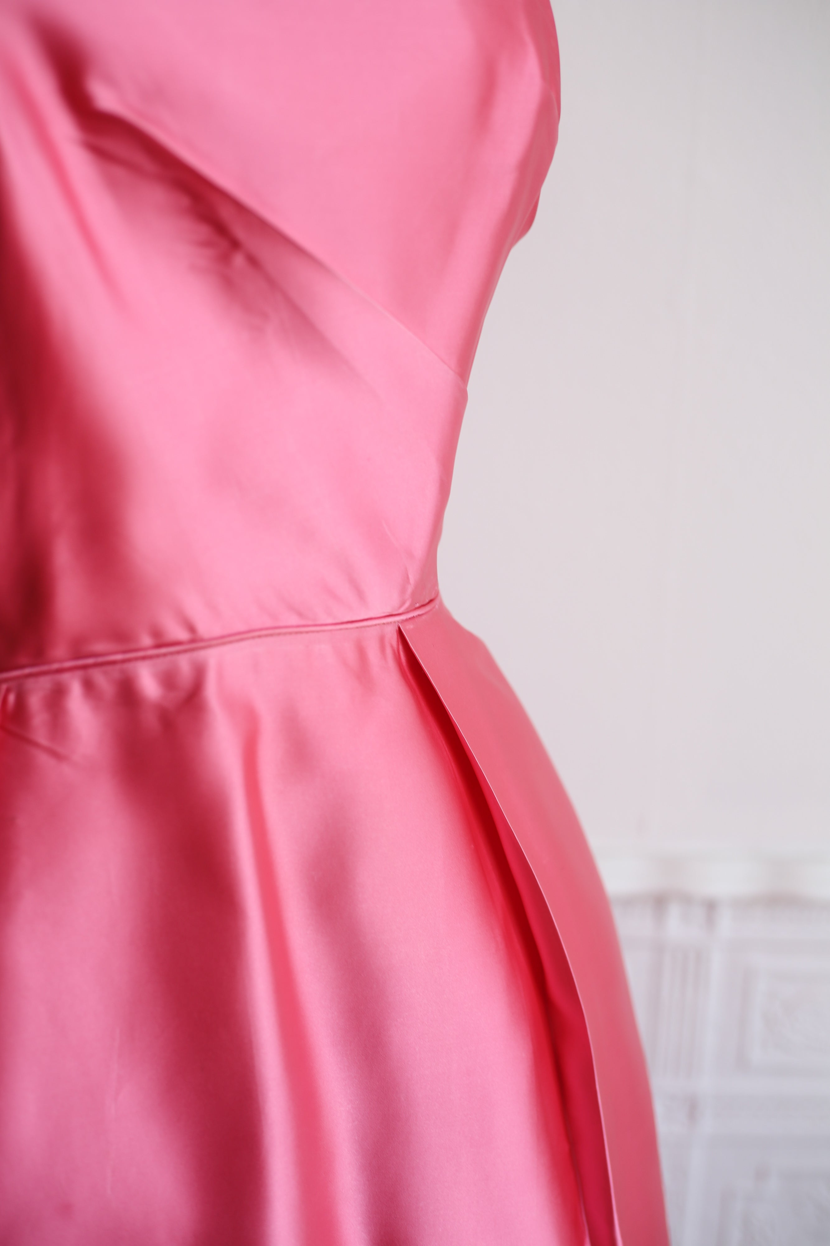 Vintage 1960s Pink Satin Cocktail Dress
