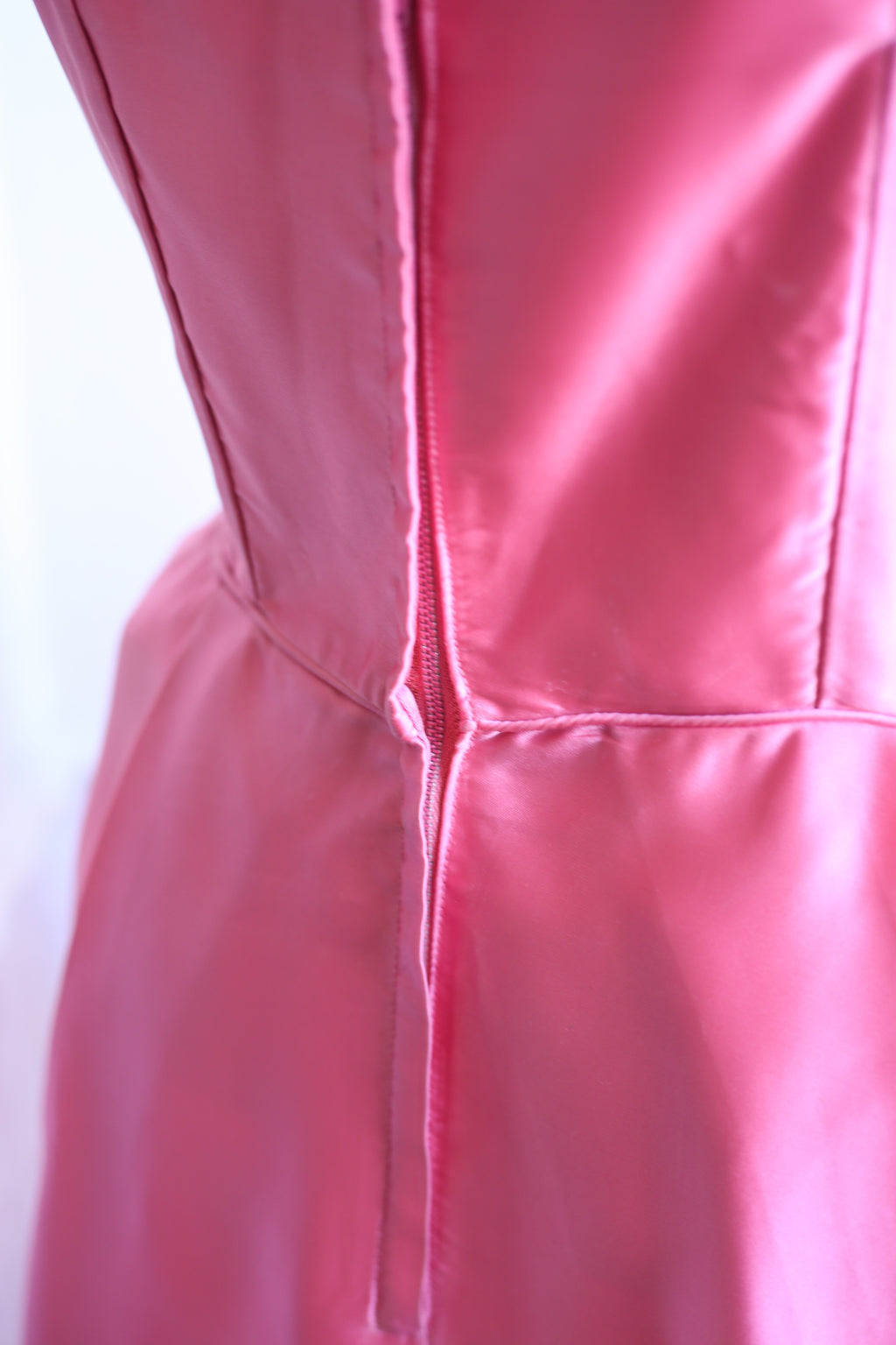 Vintage 1960s Pink Satin Cocktail Dress