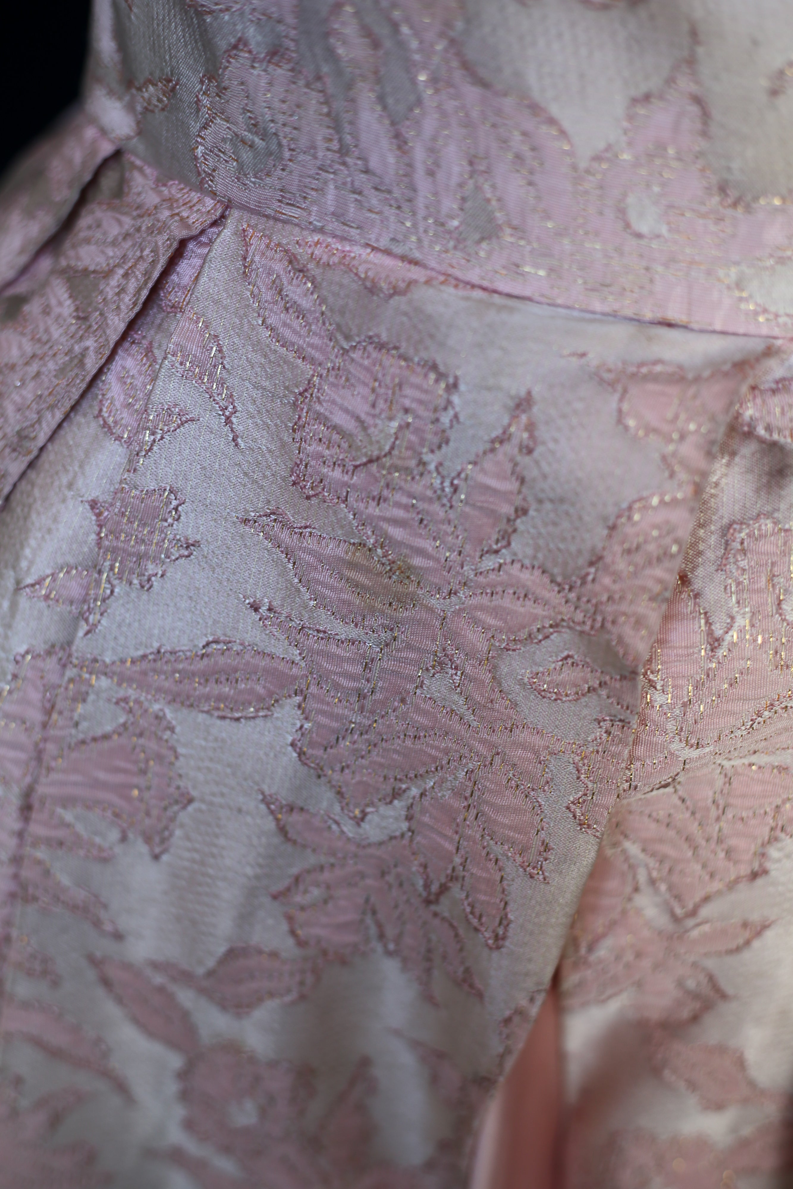 Vintage 1950s Pink Brocade Cocktail Dress
