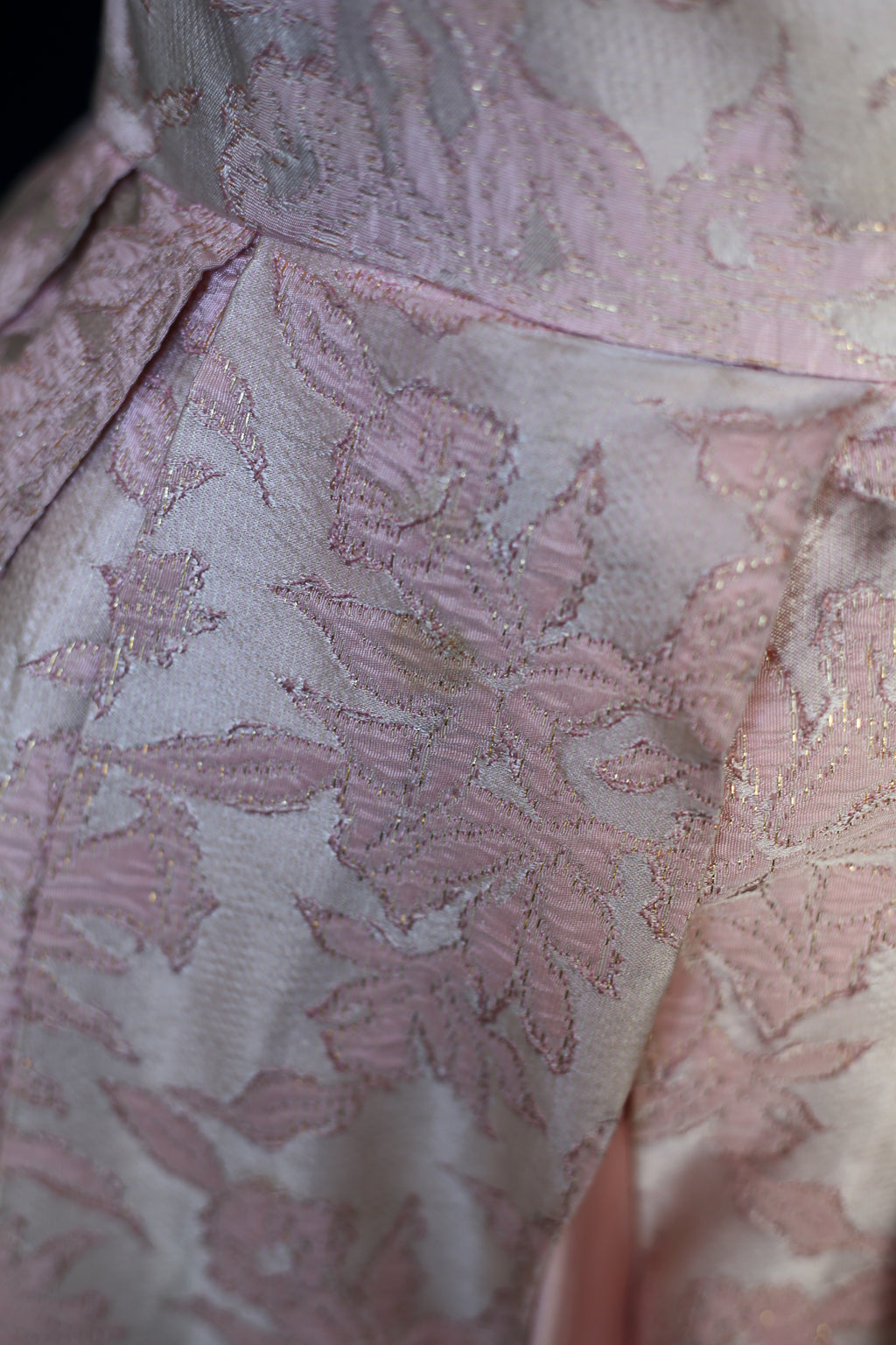 Vintage 1950s Pink Brocade Cocktail Dress