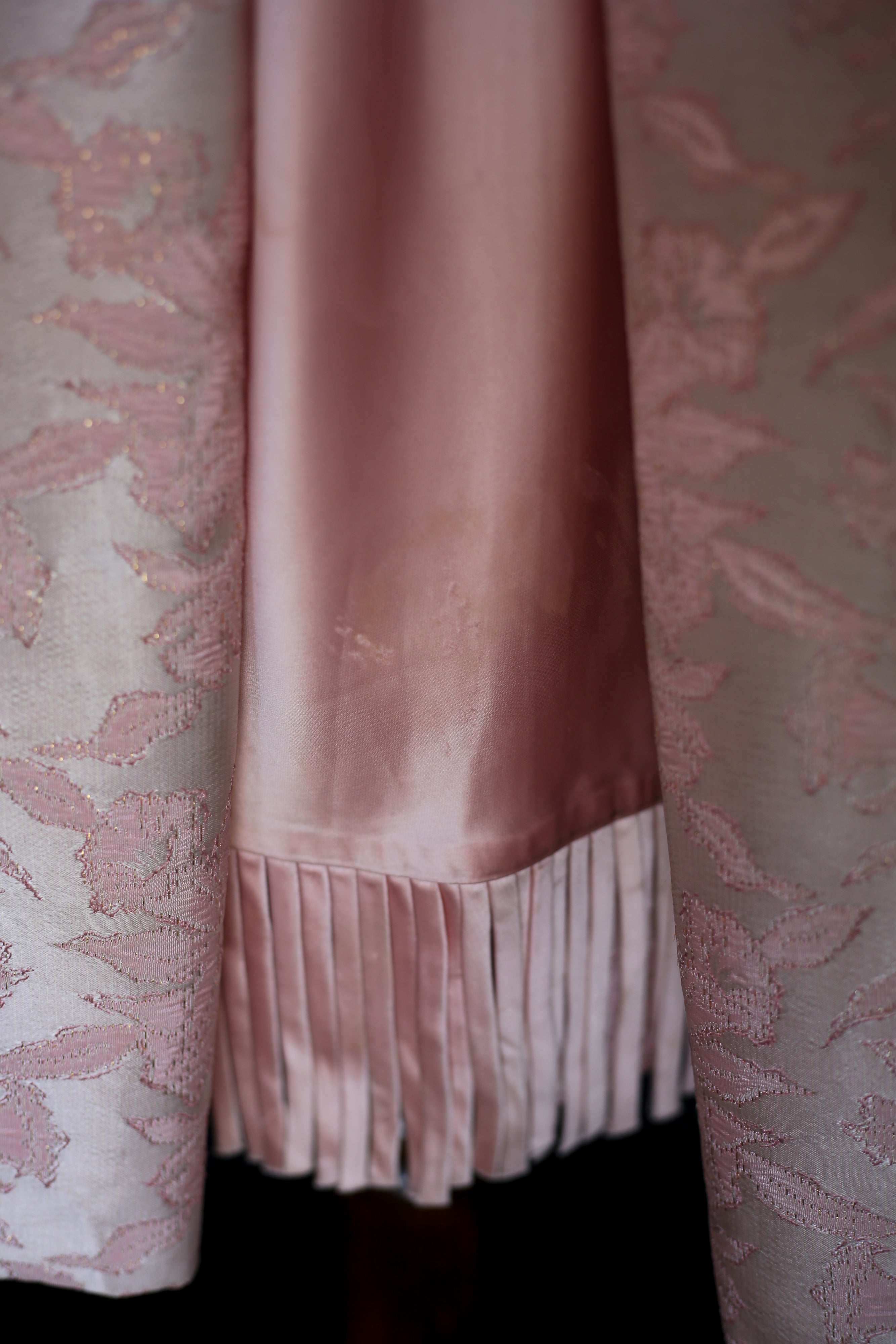 Vintage 1950s Pink Brocade Cocktail Dress