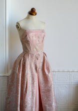 Vintage 1950s Pink Brocade Cocktail Dress