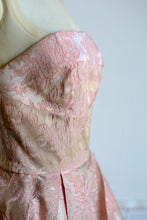 Vintage 1950s Pink Brocade Cocktail Dress