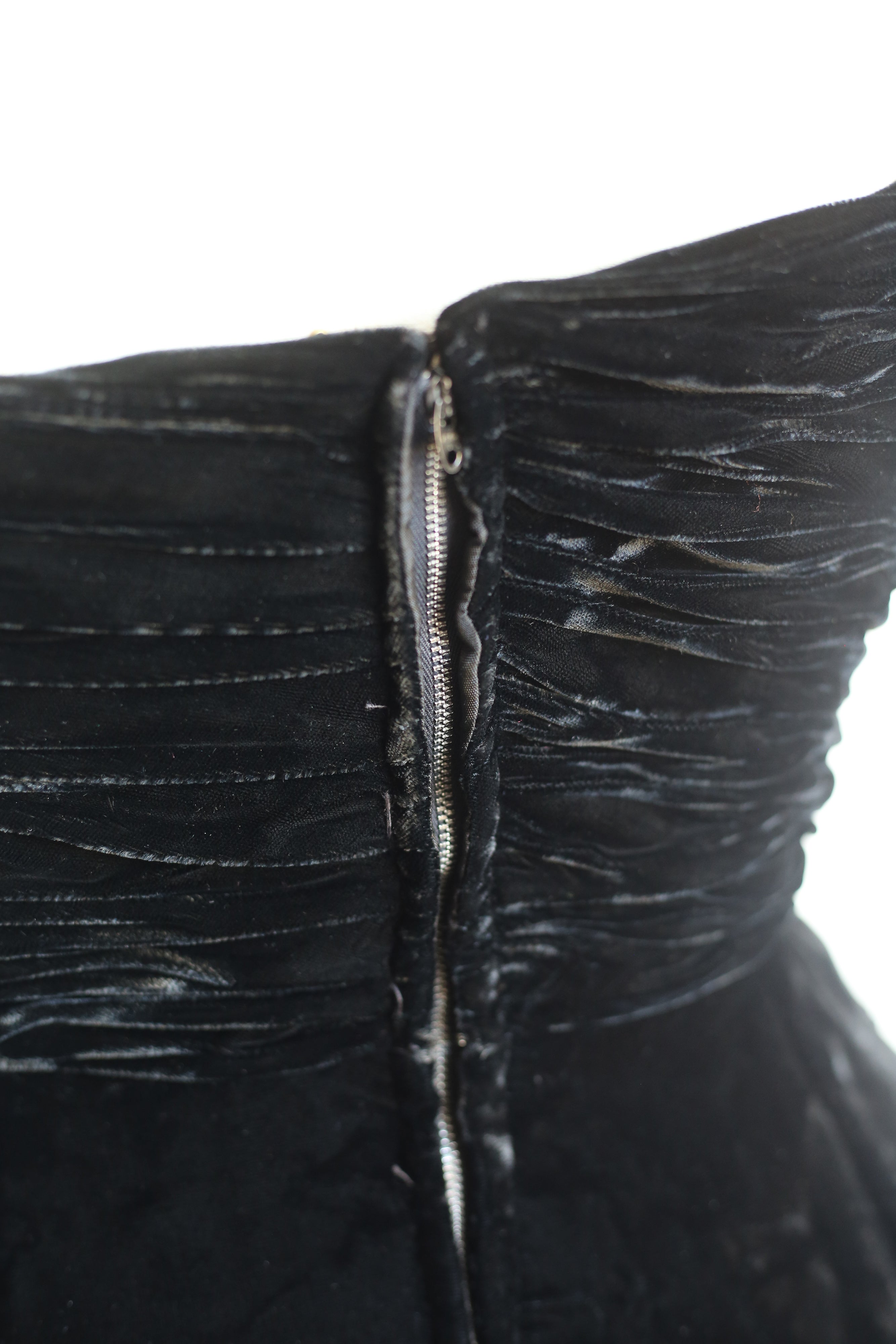 Vintage 1950s Black Silk Velvet Cocktail Dress