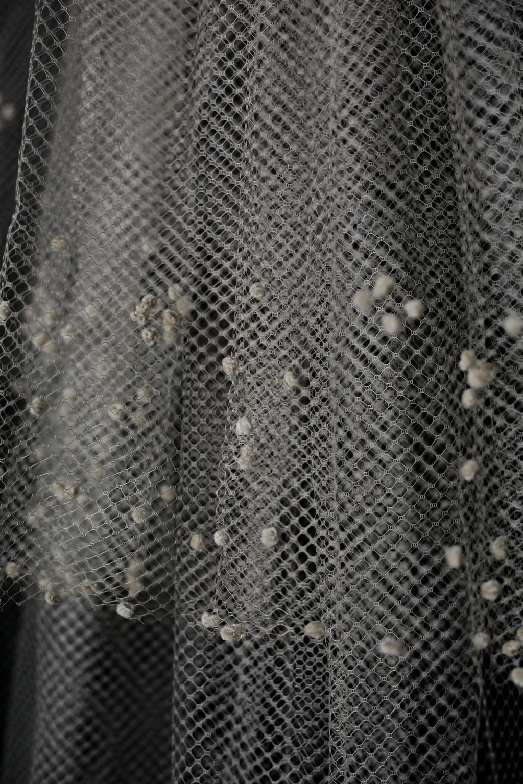 Vintage 1930s Velvet Dot Wedding Veil