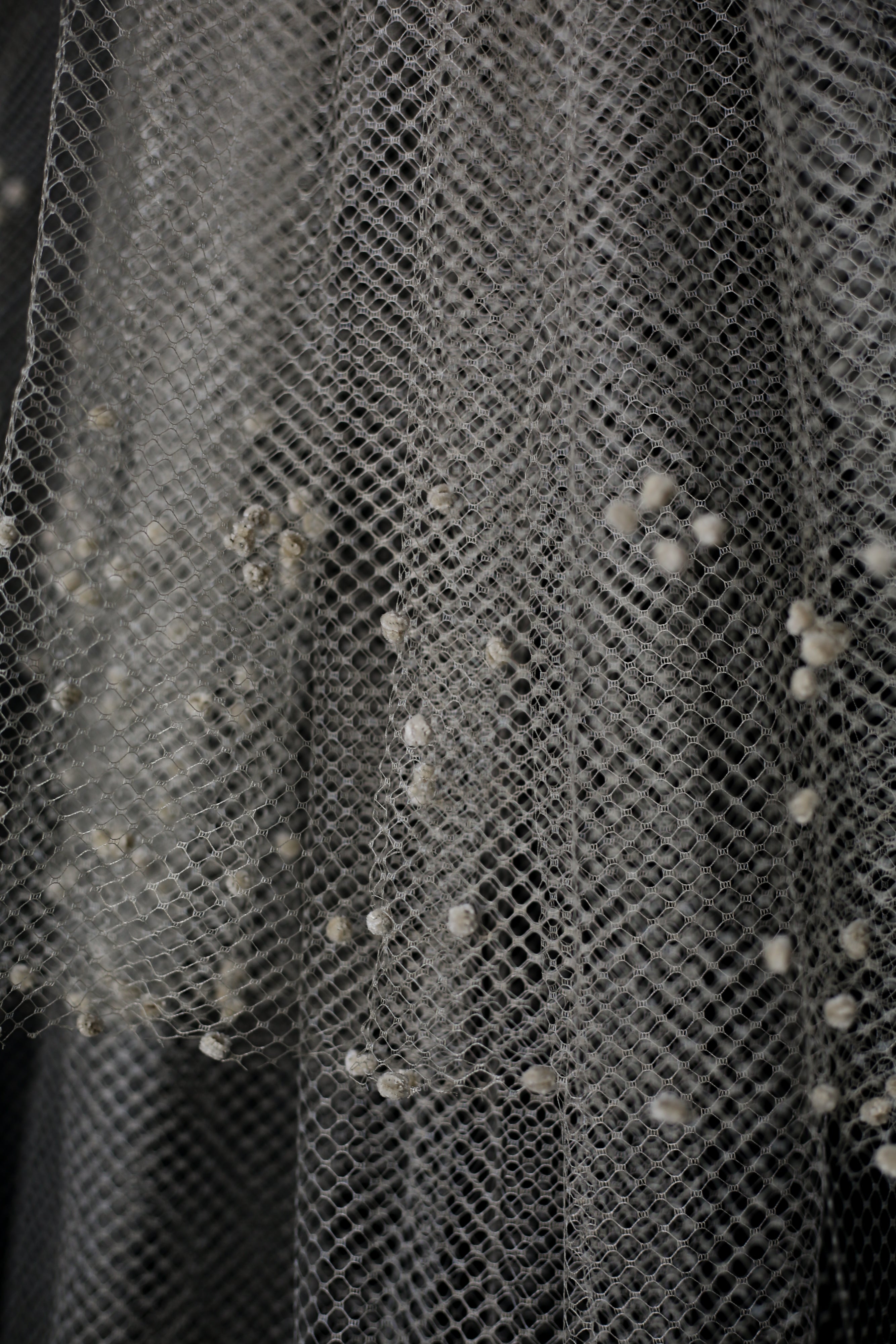 Vintage 1930s Velvet Dot Wedding Veil