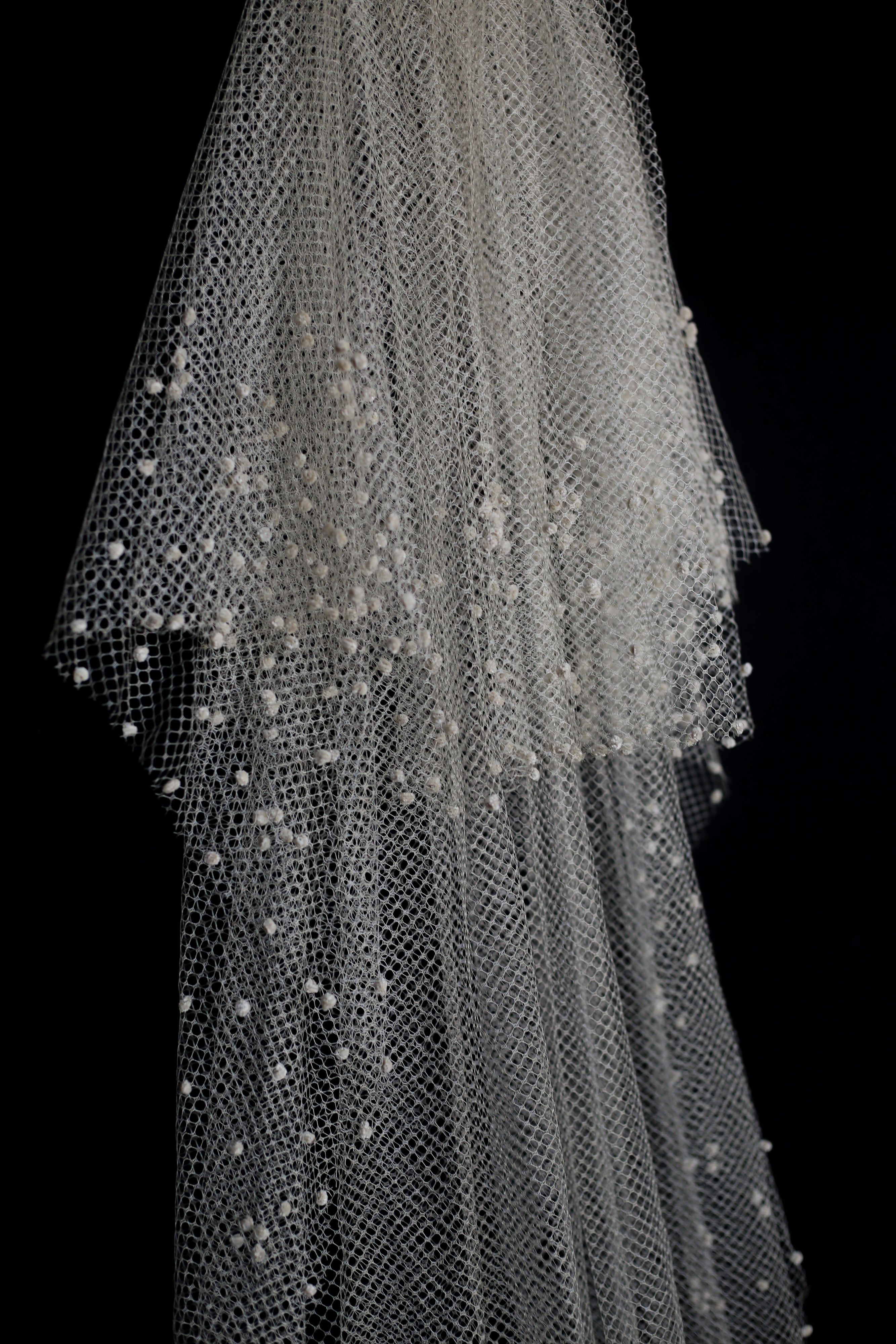 Vintage 1930s Velvet Dot Wedding Veil