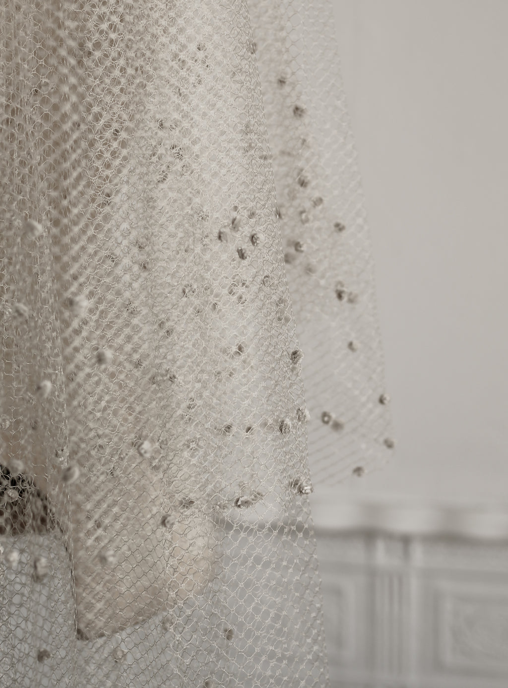 Vintage 1930s Velvet Dot Wedding Veil
