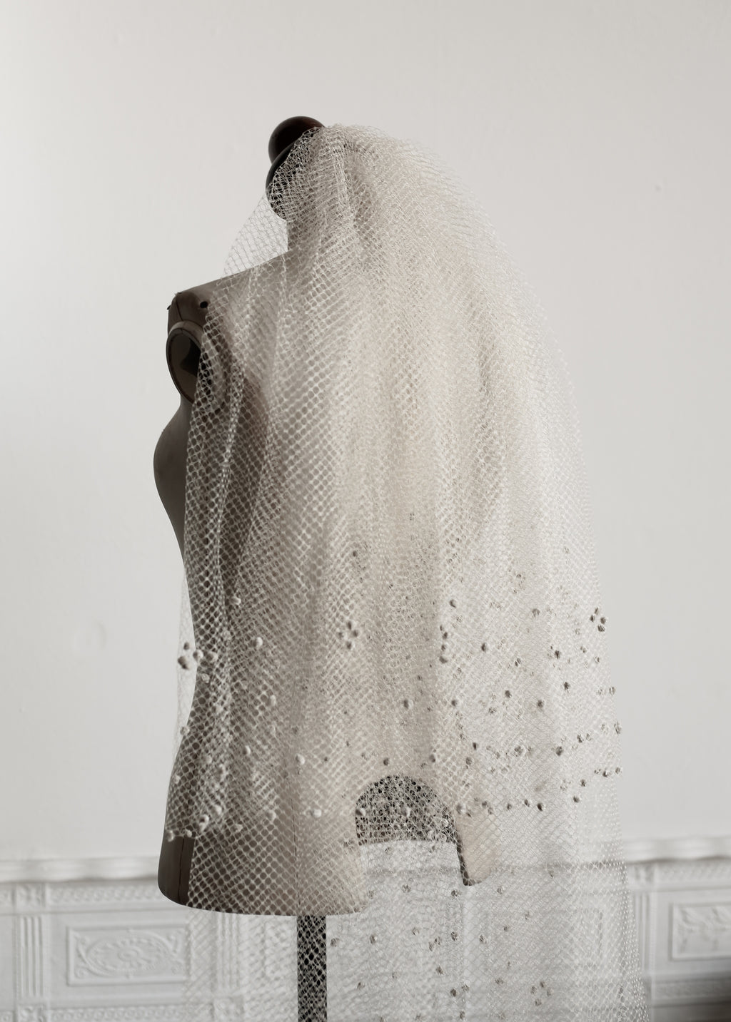 Vintage 1930s Velvet Dot Wedding Veil