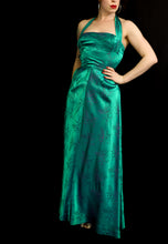 Vintage 1950s Green Brocade Gown