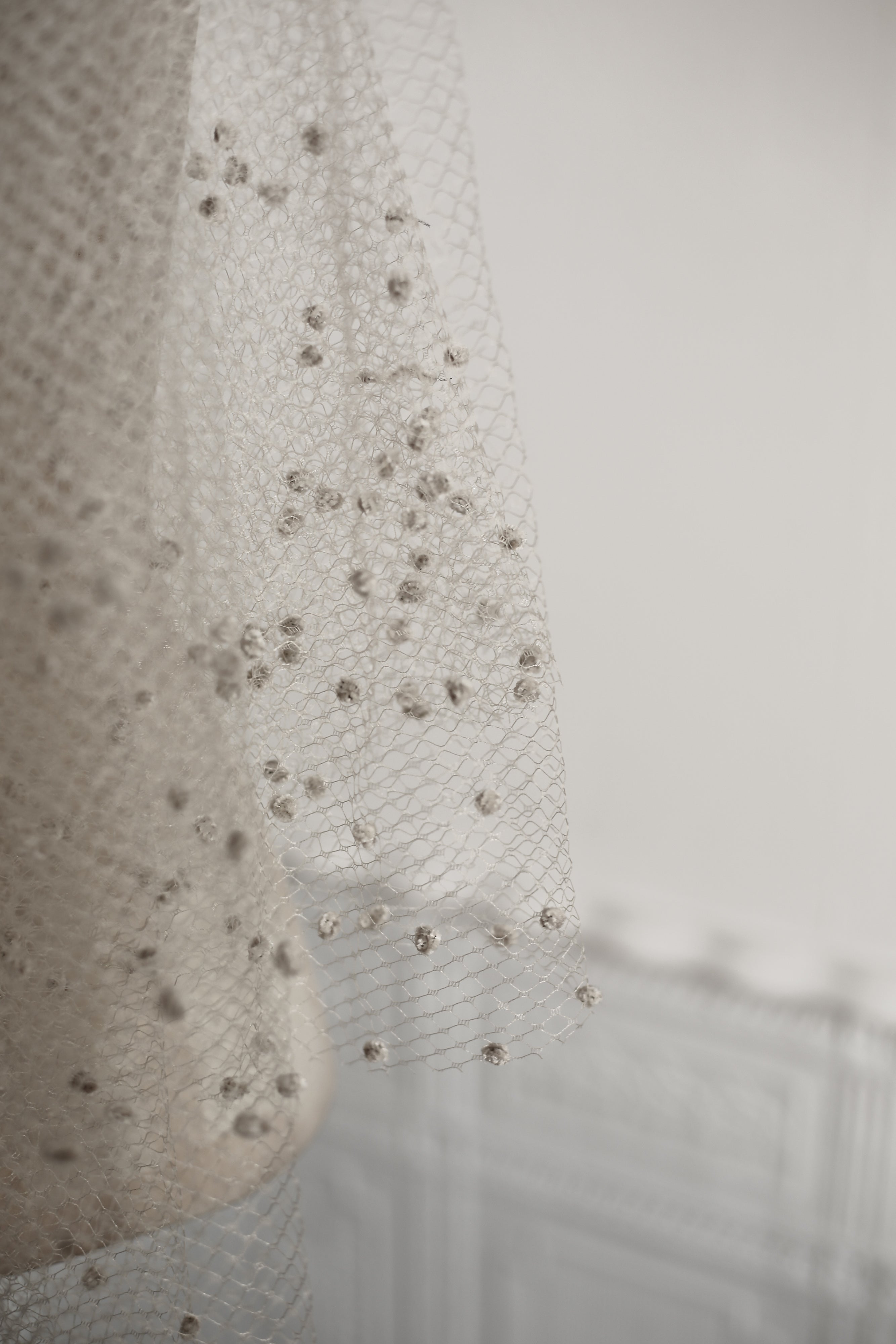 Vintage 1930s Velvet Dot Wedding Veil