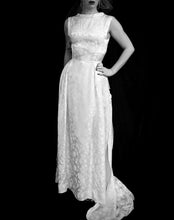 Vintage 1950s Damask Ivory Wedding Dress