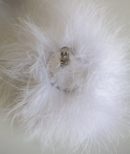 Fluffies - Ivory / Champagne Feather Pompom Shoe Clips