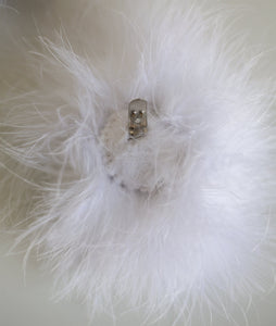 Fluffies - White Feather Pompom Shoe Clips