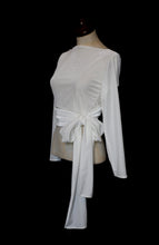 Babette - Ivory Velvet Ballet Wrap Top - S