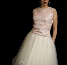 Vintage 1950s Pink Iridescent Sequin Top