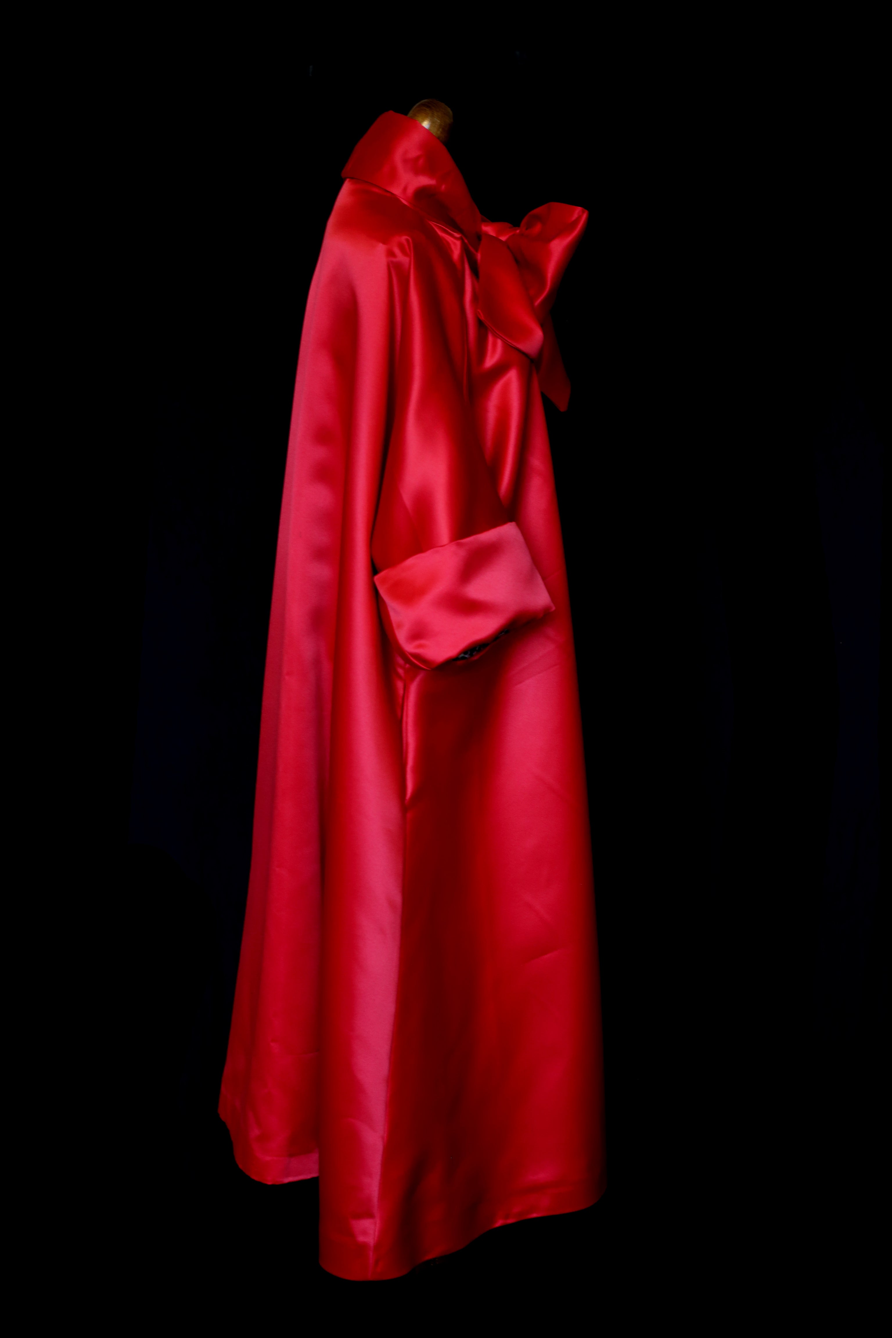 Red Satin Swing Coat
