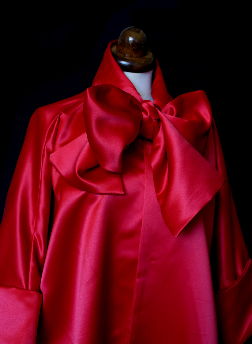Red Satin Swing Coat