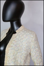 Vintage 1950s Cream Sequin Cardigan
