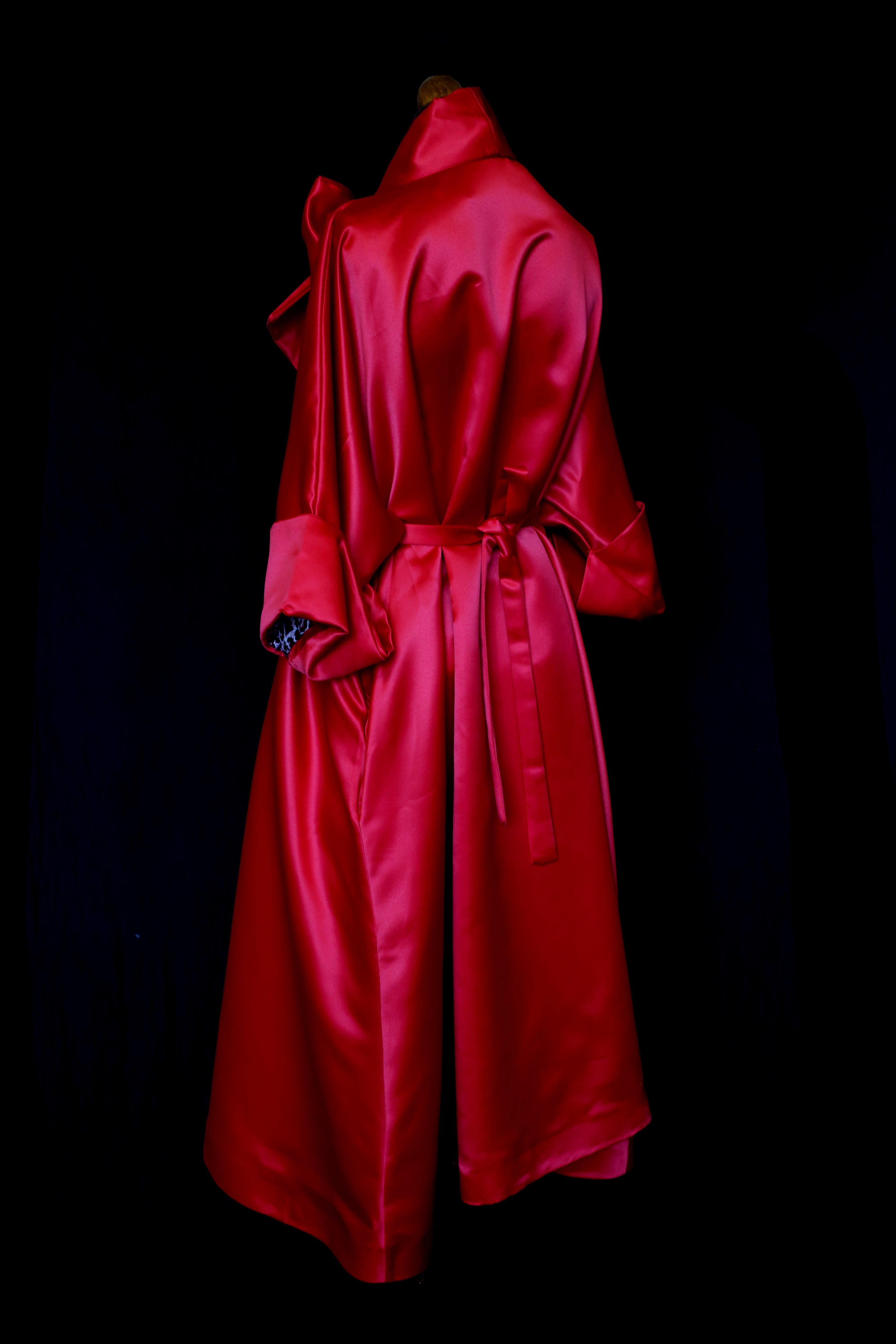 Red Satin Swing Coat