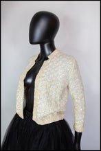 Vintage 1950s Cream Sequin Cardigan