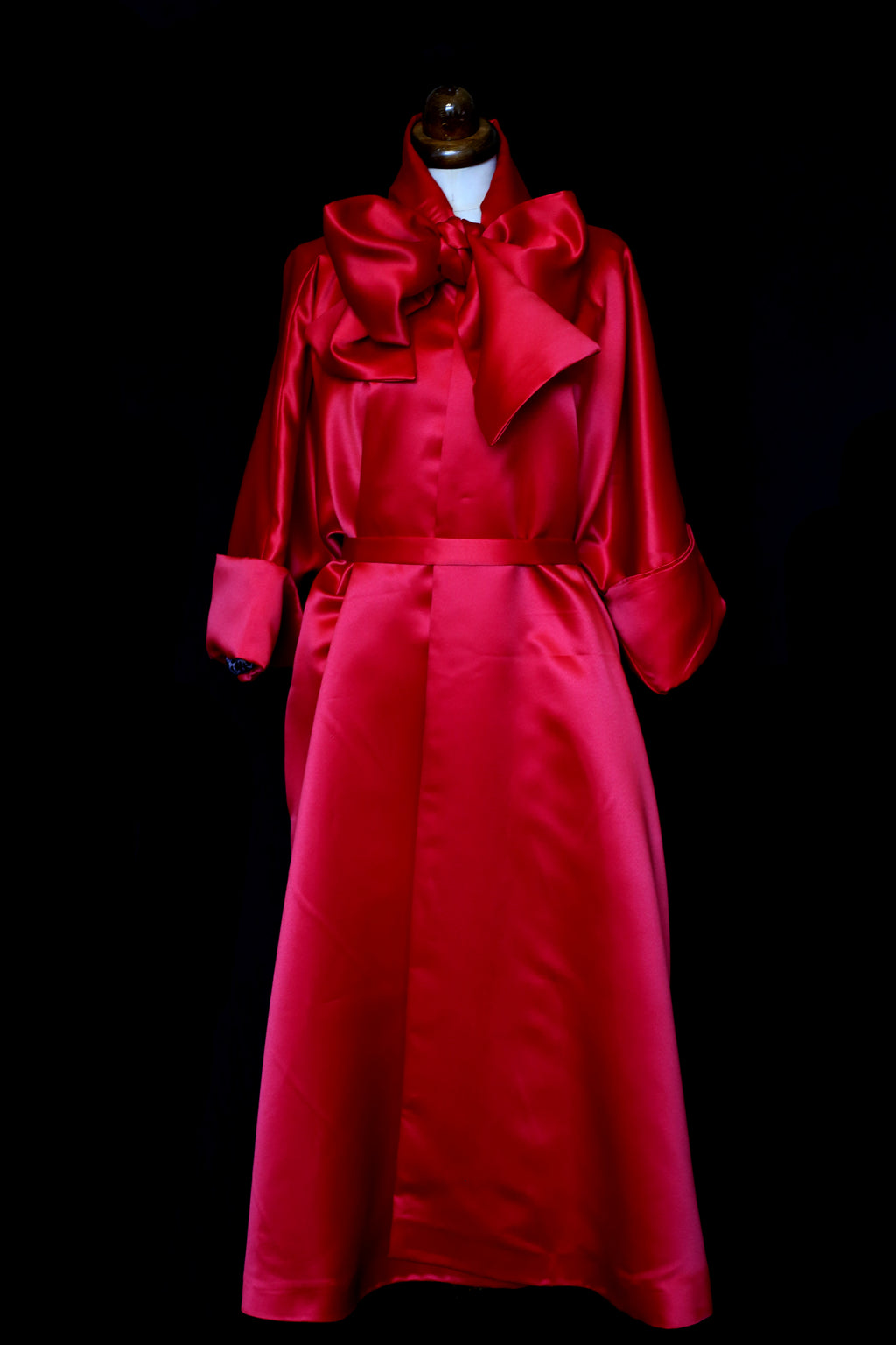 Red Satin Swing Coat