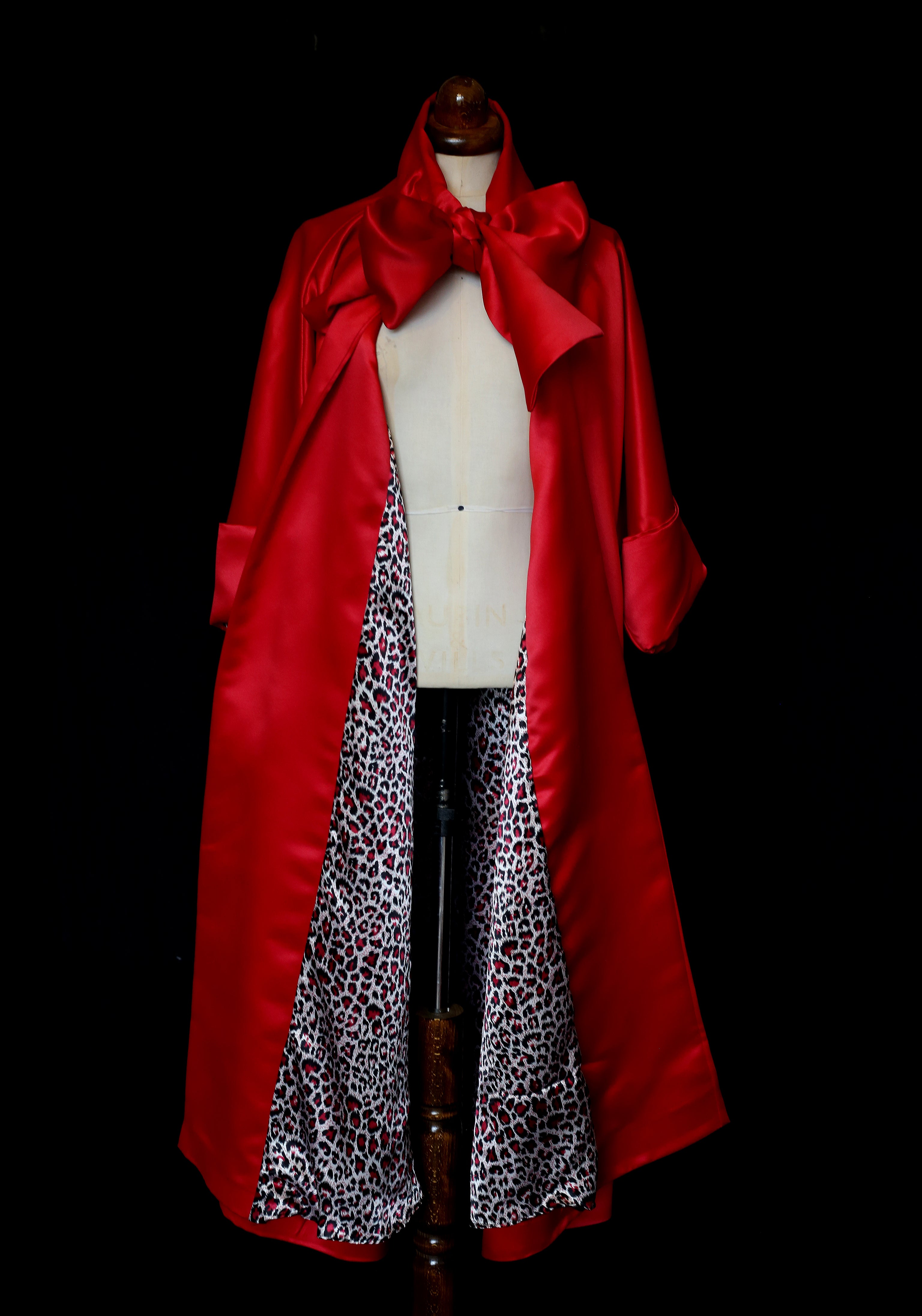 Red Satin Swing Coat