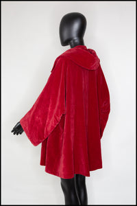Vintage 1950s Red Velvet Swing Coat