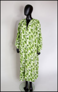 RESERVED Tropical Green Print Maxi Dress