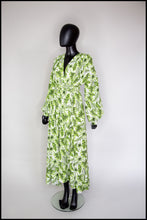 RESERVED Tropical Green Print Maxi Dress