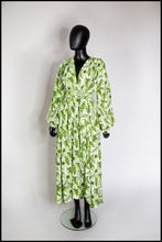 RESERVED Tropical Green Print Maxi Dress