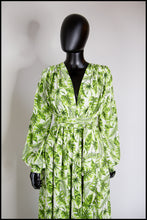 RESERVED Tropical Green Print Maxi Dress