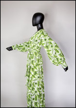 RESERVED Tropical Green Print Maxi Dress