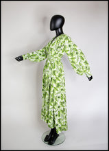 RESERVED Tropical Green Print Maxi Dress