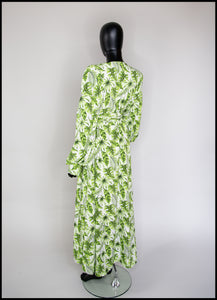 RESERVED Tropical Green Print Maxi Dress