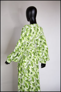 RESERVED Tropical Green Print Maxi Dress