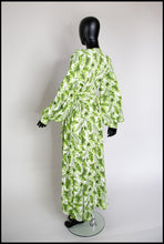 RESERVED Tropical Green Print Maxi Dress