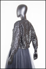 Vintage 1950s Black Sequin Cardigan