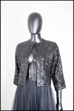Vintage 1950s Black Sequin Cardigan
