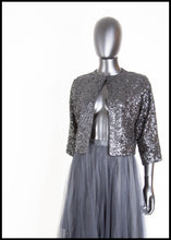 Vintage 1950s Black Sequin Cardigan